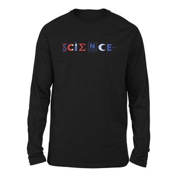 Science Lettering Men/Unisex Drop Shoulder Sweatshirt in Black color